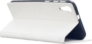 Etui wallet leather HTC DESIRE 830 crocodile texture biały 3