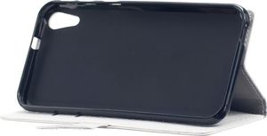 Etui wallet leather HTC DESIRE 830 crocodile texture biały 4