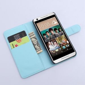 Etui portfel stand litchi HTC 650 niebieski 3