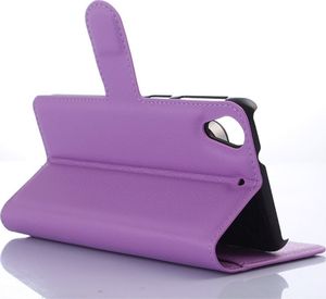 Etui portfel stand litchi HTC DESIRE 650 fioletowy 5
