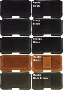 Kabura skórzana gładka IPHONE 6+ / 7+ / 8+, SAMSUNG GALAXY A30 / A50 / S20+ czarna 3