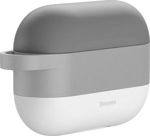 Baseus Baseus silikonowe etui na słuchawki do Apple AirPods Pro + zawieszka szary (WIAPPOD-E0G) 3