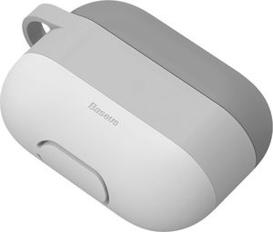 Baseus Baseus silikonowe etui na słuchawki do Apple AirPods Pro + zawieszka szary (WIAPPOD-E0G) 4