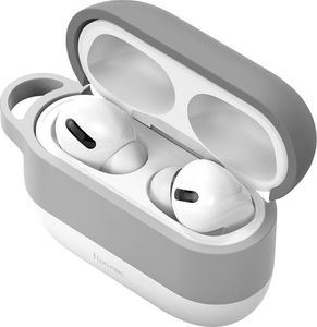 Baseus Baseus silikonowe etui na słuchawki do Apple AirPods Pro + zawieszka szary (WIAPPOD-E0G) 5