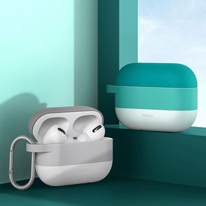 Baseus Baseus silikonowe etui na słuchawki do Apple AirPods Pro + zawieszka szary (WIAPPOD-E0G) 7