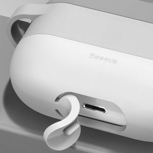 Baseus Baseus silikonowe etui na słuchawki do Apple AirPods Pro + zawieszka różowy (WIAPPOD-E04) 14