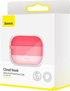 Baseus Baseus silikonowe etui na słuchawki do Apple AirPods Pro + zawieszka różowy (WIAPPOD-E04) 17