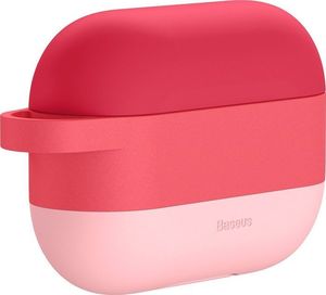 Baseus Baseus silikonowe etui na słuchawki do Apple AirPods Pro + zawieszka różowy (WIAPPOD-E04) 3