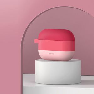 Baseus Baseus silikonowe etui na słuchawki do Apple AirPods Pro + zawieszka różowy (WIAPPOD-E04) 6