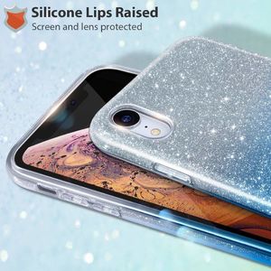 Etui IPHONE 11 PRO Brokat Glitter srebrno-niebieskie 5