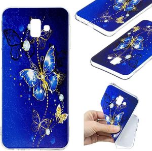 Etui Slim Art SAMSUNG J6+ J6 PLUS niebieski/ złoty motyl 2