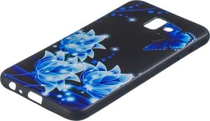 Etui Slim Art SAMSUNG J6+ J6 PLUS niebieski kwiat i motyl 3