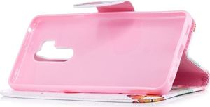 Etui portfel leather LG G7 motyle i kwiat 4