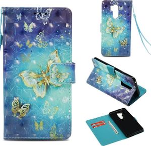 Etui portfel leather LG G7 złoty motyl 4