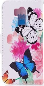 Etui portfel leather LG G7 motyle i kwiaty 2