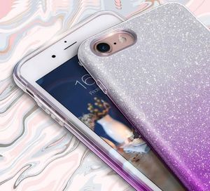 Etui Brokat Glitter SAMSUNG GALAXY A40 srebrno-fioletowe 5