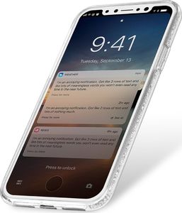 Etui Glitter IPHONE X srebrne 2