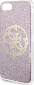 Guess Guess iPhone 8/ iPhone SE2 GUHCI8PCUGLPI różowe hard case Glitter 4G Logo 2