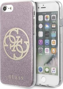 Guess Guess iPhone 8/ iPhone SE2 GUHCI8PCUGLPI różowe hard case Glitter 4G Logo 4