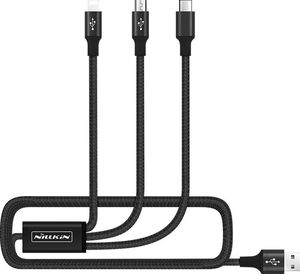 Nillkin Nillkin Fancy Pro Gift Set zestaw etui na iPhone 11 Pro Max, bezprzewodowa ładowarka Qi 10 W, kabel 3w1 USB - Lightning / USB Typ C / micro USB 3 A 1, 5