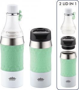 Peterhof KUBEK TERMICZNY / BUTELKA 2 W 1 400/550ml PETERHOF [PH-12429] (TURKUSOWY) 1