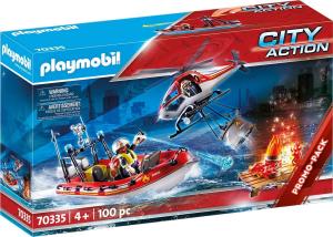Playmobil Jednostka straży pożarnej z helikopterem i łodzią (70335) 1