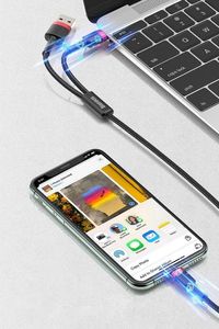 Kabel USB Baseus Lightning - USB-C + USB-A 1.2 m Szary (CATKLF-EL91) 13