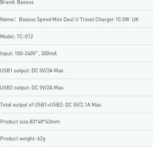 Ładowarka Baseus CCFS-S01 2x USB-A 2.1 A (56472-uniw) 13