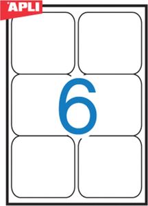 Apli Etykiety uniwersalne APLI, 99,1x93,1mm, zaokrąglone, białe 100 ark. 2