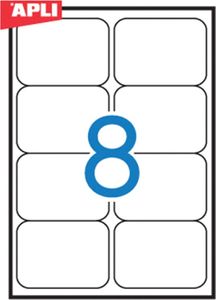 Apli Etykiety uniwersalne APLI, 99,1x67,7mm, zaokrąglone, białe 100 ark. 2