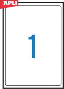Apli Etykiety uniwersalne APLI, 199,6x289,1mm, zaokrąglone, białe 100 ark. 2