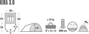 Namiot turystyczny High Peak Kira 3 jasnoszary 2