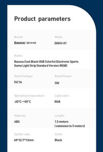 Taśma LED Baseus 5W/m 5V RGB multikolor (BSU1495) 21