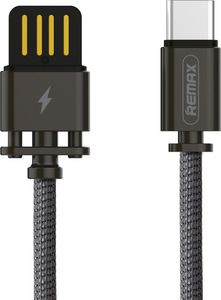 Kabel USB Remax Remax Sury 2 Series nylonowy kabel przewód USB (dwustronne) - USB Typ C 2,1 A 1 m czarny (RC-064a black) 1