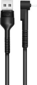 Kabel USB XO Wtyczka kątowa USB-A - microUSB 0.8 m Czarny (GSM095427) 1