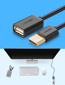 Kabel USB Ugreen USB-A - USB-A 1 m Czarny (10314) 2