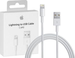 Kabel USB Kabel oryginalny przewód Apple USB IPHONE biały box MD818 ZM/A 1