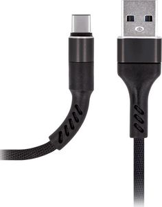 Kabel USB TelForceOne USB-A - USB-C 1 m Czarny (73602) 1