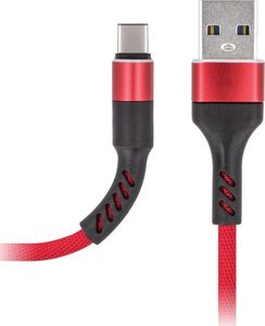 Kabel USB TelForceOne USB-A - USB-C 1 m Czerwony (73603) 1