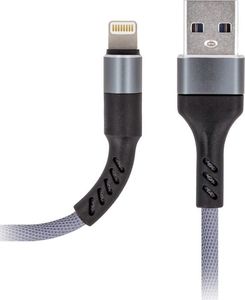 Kabel USB TelForceOne USB-A - Lightning 1 m Szary (73607) 1