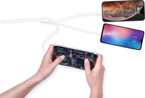 Kabel USB Devia USB-A - USB-C + microUSB + Lightning Biały (BRA007415) 2