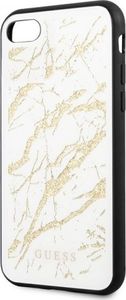 Guess Guess GUHCI8MGGWH iPhone 7/8/SE 2020 biały/white hard case Glitter Marble Glass 3