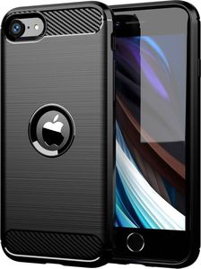 Hurtel Carbon Case elastyczne etui pokrowiec iPhone SE 2020 czarny 1