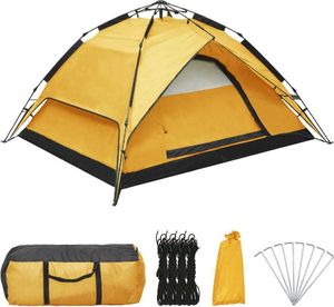 Namiot turystyczny vidaXL 3 osobowy żółty (92220) 3