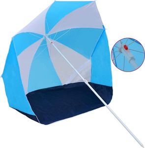 vidaXL Parasol plażowy, niebiesko-biały, 180 cm, tkanina 3