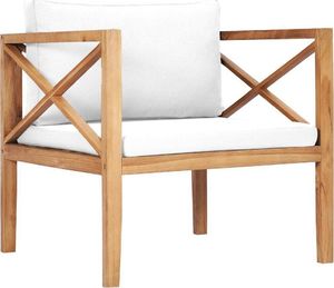 vidaXL krzesło ogrodowe z kremowymi poduszkami, lite drewno tekowe (49369) 1