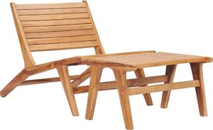 vidaXL krzesło ogrodowe z podnóżkiem, lite drewno tekowe (49366) 1