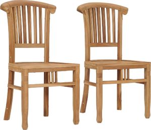 vidaXL krzesła ogrodowe, 2 sztuki, lite drewno tekowe (49433) 1