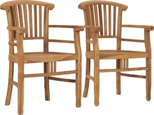 vidaXL krzesła ogrodowe, 2 sztuki, lite drewno tekowe (49432) 1