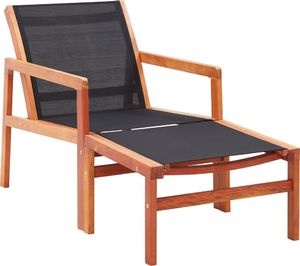 vidaXL krzesło ogrodowe z podnóżkiem, eukaliptus i textilene (48702) 1